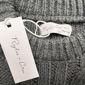 Rylee + Cru Cable Knit Sweater Gray Kids Unisex 4–5Y Cozy Neutral